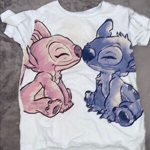 Disney Kids T-Shirt - White with Pink and Blue Characters